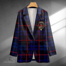 ScotsTee Shop MacCorquodale Modern Clan Crest Casual Tartan Flat Lapel Collar Blazer Tartan Blazer Cotton