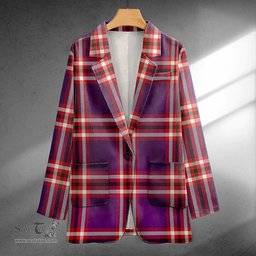 ScotsTee Shop Laing of Archiestown (Lang of Archiestown) Weathered Clan Crest Casual Tartan Flat Lapel Collar Blazer Tartan Blazer Cotton