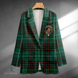 ScotsTee Shop MacAulay of Lewis Modern Clan Crest Casual Tartan Flat Lapel Collar Blazer Tartan Blazer Cotton