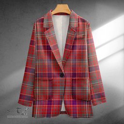 ScotsTee Shop Lumsden Waistcoat Weathered Clan Crest Casual Tartan Flat Lapel Collar Blazer Tartan Blazer Cotton