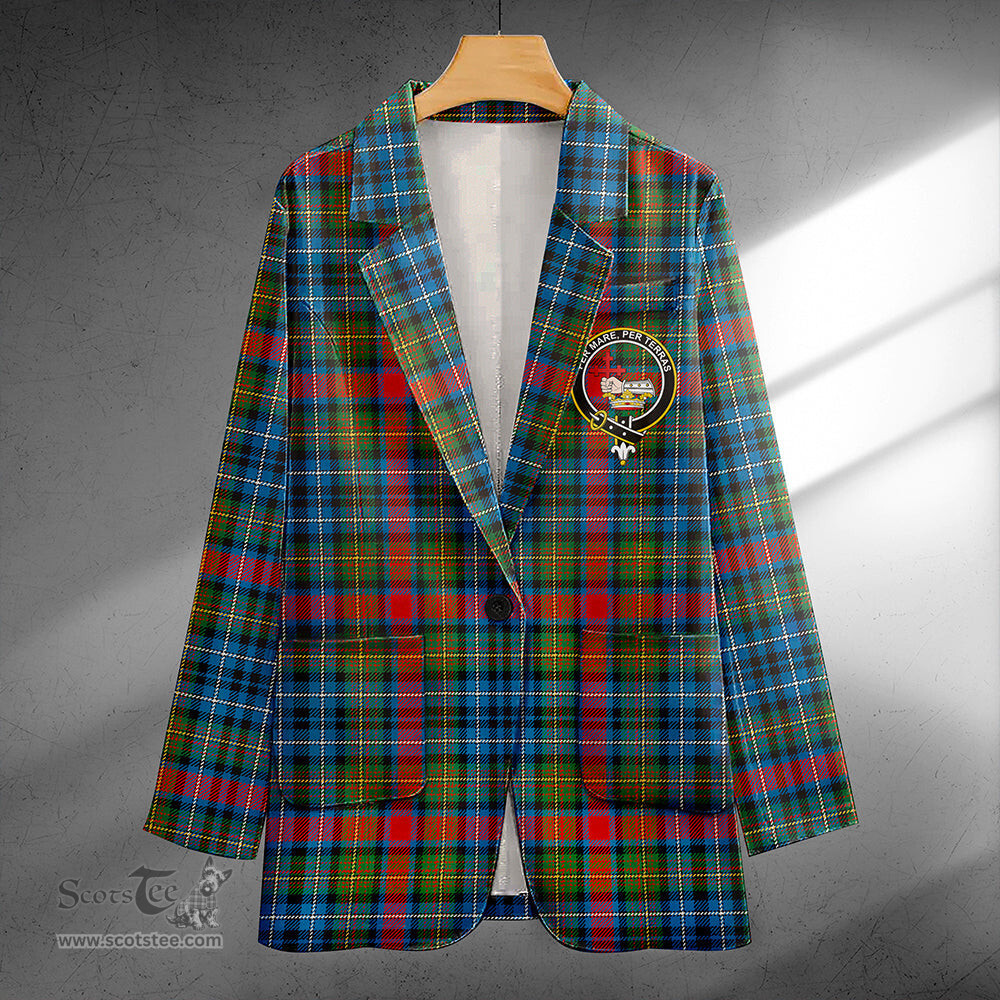 ScotsTee Shop MacDonald of P.E. Island (Donald of P.E. Island) Ancient Clan Crest Casual Tartan Flat Lapel Collar Blazer Tartan Blazer Cotton