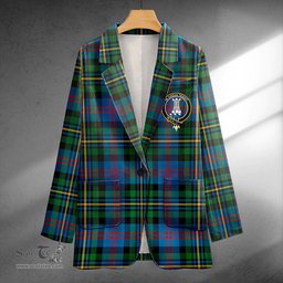 ScotsTee Shop MacCallum of Berwick Ancient Clan Crest Casual Tartan Flat Lapel Collar Blazer Tartan Blazer Cotton