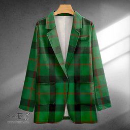 ScotsTee Shop Kincaid Ancient Clan Crest Casual Tartan Flat Lapel Collar Blazer Tartan Blazer Cotton