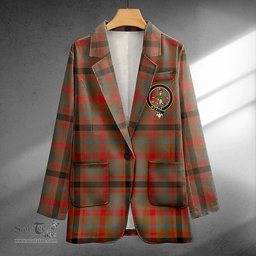 ScotsTee Shop MacDonagh Weathered Clan Crest Casual Tartan Flat Lapel Collar Blazer Tartan Blazer Cotton