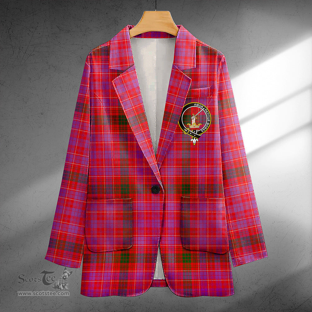 ScotsTee Shop Lumsden of Clova Modern Clan Crest Casual Tartan Flat Lapel Collar Blazer Tartan Blazer Cotton