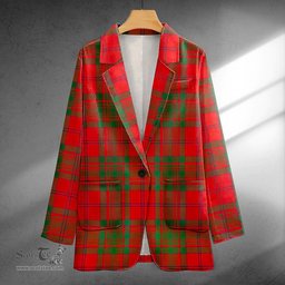 ScotsTee Shop MacAlister of Glenbarr Modern Clan Crest Casual Tartan Flat Lapel Collar Blazer Tartan Blazer Cotton
