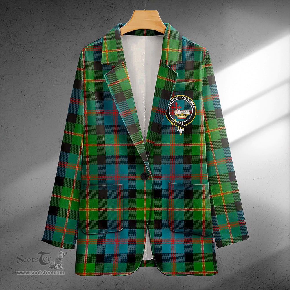 ScotsTee Shop MacDonald of Borrodale (Donald Borrodale Historic) Ancient Clan Crest Casual Tartan Flat Lapel Collar Blazer Tartan Blazer Cotton