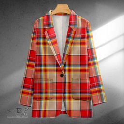 ScotsTee Shop MacGlashan Modern Clan Crest Casual Tartan Flat Lapel Collar Blazer Tartan Blazer Cotton