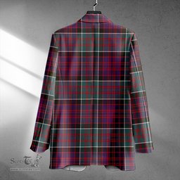 ScotsTee Shop MacDonald of Clanranald (Donald of Clanranald) Weathered Clan Crest Casual Tartan Flat Lapel Collar Blazer Tartan Blazer Cotton