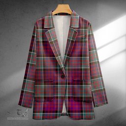 ScotsTee Shop MacDonald of Clanranald (Donald of Clanranald) Weathered Clan Crest Casual Tartan Flat Lapel Collar Blazer Tartan Blazer Cotton