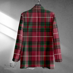 ScotsTee Shop Hunter of Bute (Hunter Maroon) Ancient Clan Crest Casual Tartan Flat Lapel Collar Blazer Tartan Blazer Cotton