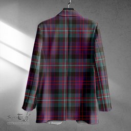 ScotsTee Shop MacDonell of Glengarry Weathered Clan Crest Casual Tartan Flat Lapel Collar Blazer Tartan Blazer Cotton