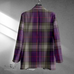 ScotsTee Shop Kinnaird Weathered Clan Crest Casual Tartan Flat Lapel Collar Blazer Tartan Blazer Cotton