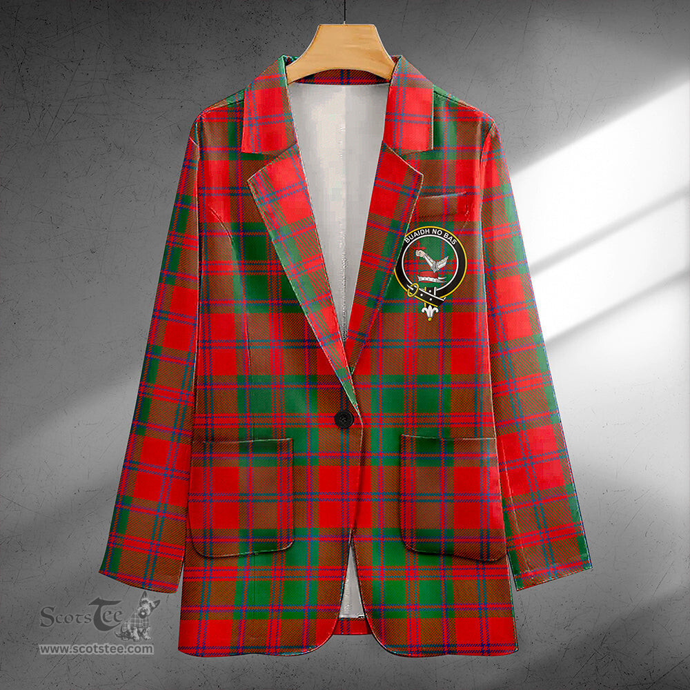 ScotsTee Shop MacDougall (Clans Originaux) Modern Clan Crest Casual Tartan Flat Lapel Collar Blazer Tartan Blazer Cotton