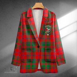 ScotsTee Shop MacDougall (Clans Originaux) Modern Clan Crest Casual Tartan Flat Lapel Collar Blazer Tartan Blazer Cotton