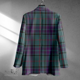 ScotsTee Shop Lauder Weathered Clan Crest Casual Tartan Flat Lapel Collar Blazer Tartan Blazer Cotton