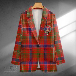 ScotsTee Shop Lumsden Waistcoat Modern Clan Crest Casual Tartan Flat Lapel Collar Blazer Tartan Blazer Cotton