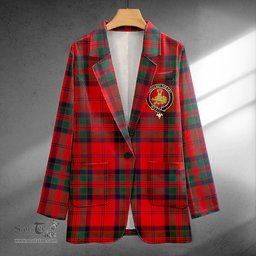 ScotsTee Shop MacGillivray Modern Clan Crest Casual Tartan Flat Lapel Collar Blazer Tartan Blazer Cotton