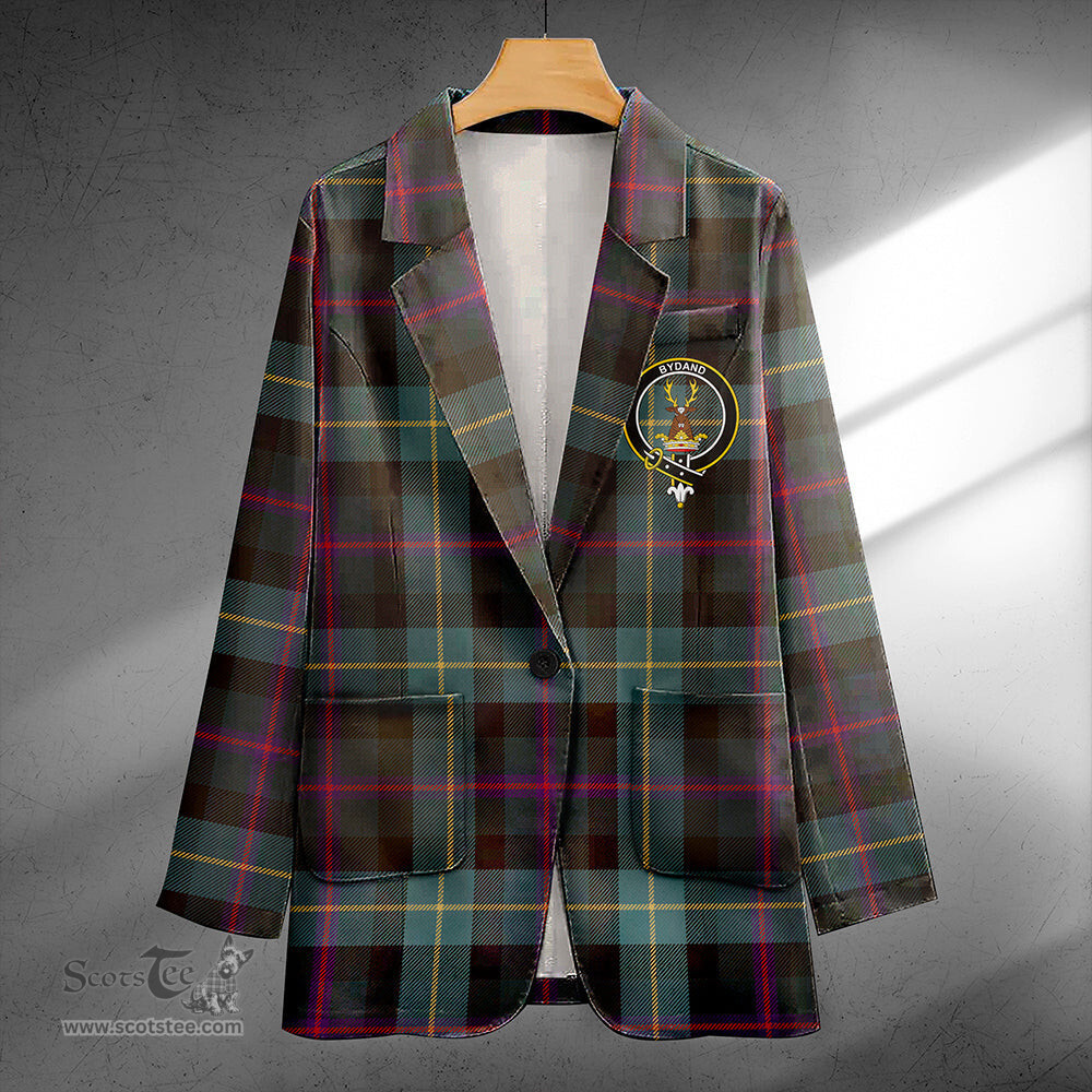 ScotsTee Shop Huntly Gordon Gathering 2000 Weathered Clan Crest Casual Tartan Flat Lapel Collar Blazer Tartan Blazer Cotton
