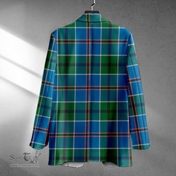 ScotsTee Shop Leslie of the Hebrides Ancient Clan Crest Casual Tartan Flat Lapel Collar Blazer Tartan Blazer Cotton