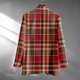 ScotsTee Shop MacGlashan Weathered Clan Crest Casual Tartan Flat Lapel Collar Blazer Tartan Blazer Cotton