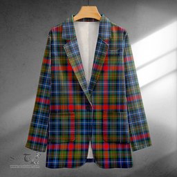 ScotsTee Shop MacDonald of P.E. Island (Donald of P.E. Island) Modern Clan Crest Casual Tartan Flat Lapel Collar Blazer Tartan Blazer Cotton