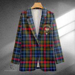 ScotsTee Shop MacDonald of P.E. Island (Donald of P.E. Island) Modern Clan Crest Casual Tartan Flat Lapel Collar Blazer Tartan Blazer Cotton