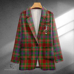 ScotsTee Shop MacCall (MacColl) Modern Clan Crest Casual Tartan Flat Lapel Collar Blazer Tartan Blazer Cotton