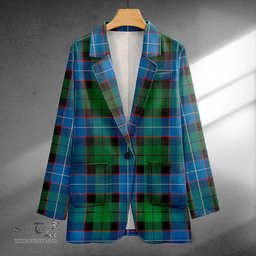 ScotsTee Shop Hunter (Michael) Ancient Clan Crest Casual Tartan Flat Lapel Collar Blazer Tartan Blazer Cotton
