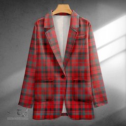 ScotsTee Shop Lumsden of Kintore Weathered Clan Crest Casual Tartan Flat Lapel Collar Blazer Tartan Blazer Cotton