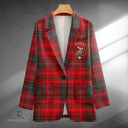 ScotsTee Shop MacDougall Modern Clan Crest Casual Tartan Flat Lapel Collar Blazer Tartan Blazer Cotton