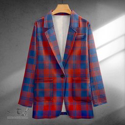 ScotsTee Shop MacGregor of Glengyle (Gregor of Deeside) Modern Clan Crest Casual Tartan Flat Lapel Collar Blazer Tartan Blazer Cotton
