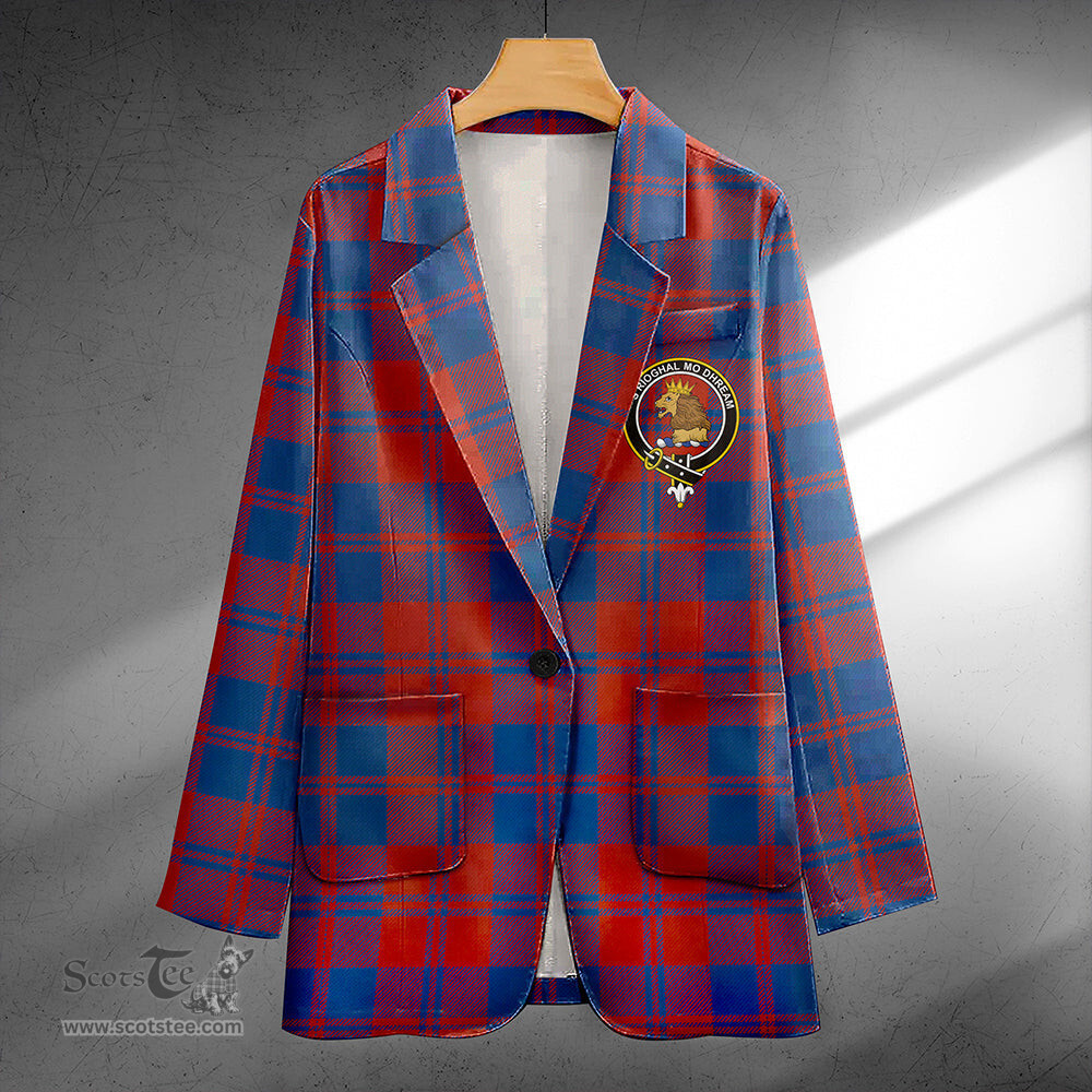 ScotsTee Shop MacGregor of Glengyle (Gregor of Deeside) Modern Clan Crest Casual Tartan Flat Lapel Collar Blazer Tartan Blazer Cotton
