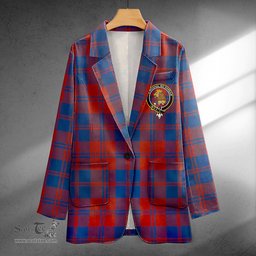 ScotsTee Shop MacGregor of Glengyle (Gregor of Deeside) Modern Clan Crest Casual Tartan Flat Lapel Collar Blazer Tartan Blazer Cotton