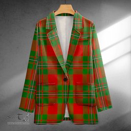 ScotsTee Shop MacGregor of Cardney (Gregor of Cardney) Ancient Clan Crest Casual Tartan Flat Lapel Collar Blazer Tartan Blazer Cotton