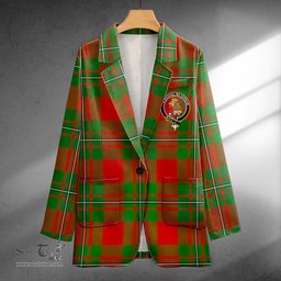 ScotsTee Shop MacGregor of Cardney (Gregor of Cardney) Ancient Clan Crest Casual Tartan Flat Lapel Collar Blazer Tartan Blazer Cotton