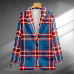 ScotsTee Shop Laing of Archiestown (Lang of Archiestown) Ancient Clan Crest Casual Tartan Flat Lapel Collar Blazer Tartan Blazer Cotton