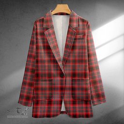 ScotsTee Shop Innes Red Ancient Clan Crest Casual Tartan Flat Lapel Collar Blazer Tartan Blazer Cotton