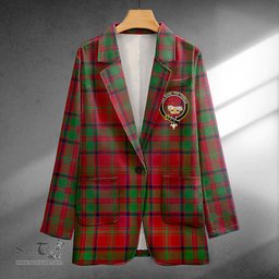 ScotsTee Shop MacDonald of Glencoe (Donald of Glencoe) Modern Clan Crest Casual Tartan Flat Lapel Collar Blazer Tartan Blazer Cotton