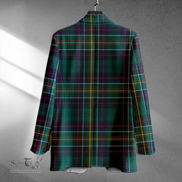 ScotsTee Shop Hunter of Hunterston (Galbraith of Hunterston) Modern Clan Crest Casual Tartan Flat Lapel Collar Blazer Tartan Blazer Cotton