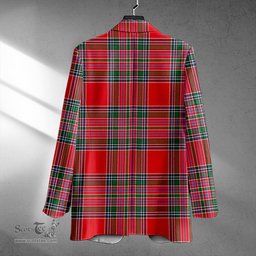 ScotsTee Shop MacBean (MacBain) Modern Clan Crest Casual Tartan Flat Lapel Collar Blazer Tartan Blazer Cotton
