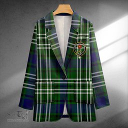 ScotsTee Shop Learmonth Clan Crest Casual Tartan Flat Lapel Collar Blazer Tartan Blazer Cotton