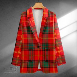 ScotsTee Shop Kirk Modern Clan Crest Casual Tartan Flat Lapel Collar Blazer Tartan Blazer Cotton