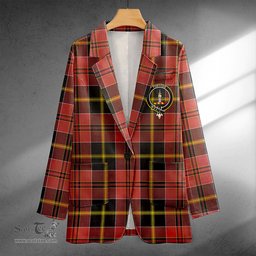 ScotsTee Shop MacAlister of Skye Ancient Clan Crest Casual Tartan Flat Lapel Collar Blazer Tartan Blazer Cotton
