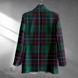 ScotsTee Shop Hunter (Michael) Modern Clan Crest Casual Tartan Flat Lapel Collar Blazer Tartan Blazer Cotton