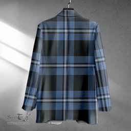 ScotsTee Shop Irvine Weathered Clan Crest Casual Tartan Flat Lapel Collar Blazer Tartan Blazer Cotton