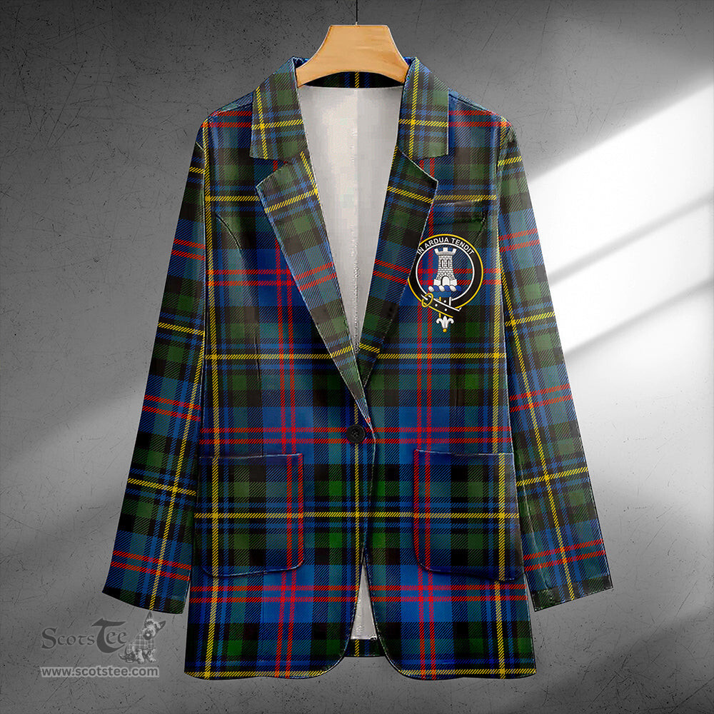 ScotsTee Shop MacCallum of Berwick Modern Clan Crest Casual Tartan Flat Lapel Collar Blazer Tartan Blazer Cotton