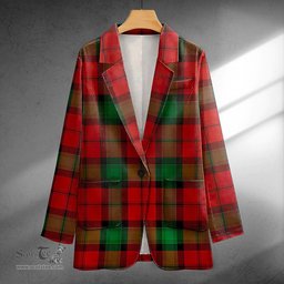 ScotsTee Shop Kerr Modern Clan Crest Casual Tartan Flat Lapel Collar Blazer Tartan Blazer Cotton