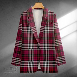 ScotsTee Shop Little of Morton Rigg Modern Clan Crest Casual Tartan Flat Lapel Collar Blazer Tartan Blazer Cotton