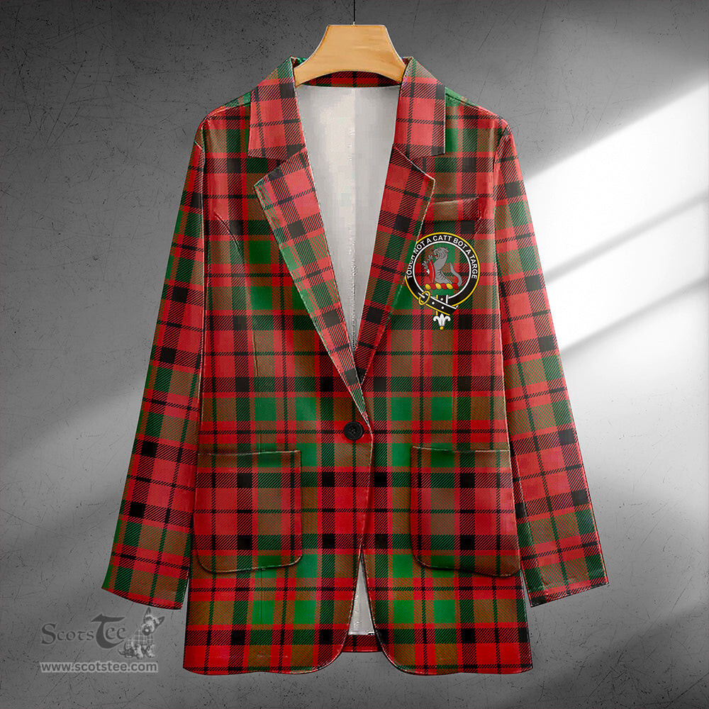 ScotsTee Shop MacBean of Tomatin (MacBain of Tomatin) Ancient Clan Crest Casual Tartan Flat Lapel Collar Blazer Tartan Blazer Cotton